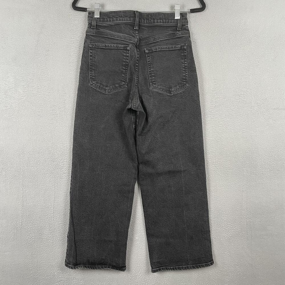 BLDWN Jeans Womens 27 Black Cropped Wide Leg Exposed Button High Rise USA - Picture 2 of 15